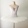 Vêtements de scène blanc lac des cygnes Ballet Tutu jupe Costumes professionnels velours hauts filles ballerine robe enfants vêtements de danse du ventre adulte