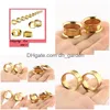 Plugs Tunnels Stainless Steel Gold Internally Ear Tunnel Body Jewelry Double Flare Gauges Piercing Drop Delivery Dhgarden Dhcin