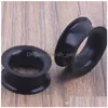 Plugs Tunnels Mix 425mm Sile Double Fare Flare Tunnel Ear Plug 96 st Black Color Body Jewelry Drop Delivery Dhgarden DHB6T