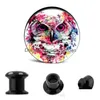 Pluggen tunnels colorf kat zwarte schroef vlees tunnel oordaan body sieraden met piercing druppel levering dhgarden dhh7v