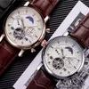 Fashion Watch Men Watch Skeleton Tourbillon Handwinding Mechanical Automatic Watch Classic Natural Leder Uhren Gentleman Business 213i