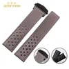 Watch Bands Genuine Leather Bracelet 22mm Watchband Strap For Wrist Watches Brown Gray Breathable Band Accessories Fold Buckle1