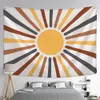 Tapestries Boho Sun Painting Tapestry Wall Hanging Ins Minimalist Art Hippie Tapiz Psychedelic Witchcraft Girl Room Decor