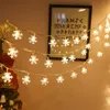 Strings 2023 Xmas Gift Year Snowflake LED Light Merry Christmas Tree Decoration For Home Garland Wreath Ornament Table Decor 3m