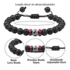 Strand Beaded Strands Reiki Men Women Bracelet Natural Lava Stone Wooden Braided Bracelets Tibetan Decor Meditation Chakra Bangles Yoga Jew