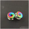 Plugs Tunnels Logo Ear Gauges Stainless Steel Flesh Screw Stretcher Piercing Expander Set Wholesale Body Jewelry 516Mm Drop Dhgarden Dhgea