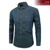 Men's Casual Shirts 2023 Aramy Jeans Denim Long Sleeve Cotton Dress Shirt Men