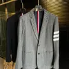 Herrdräkter Fashion Brand Stretch Slim Fit Suit Coat Smart Wash Performance Blazer för herrens långärmade knapp-front ulljacka