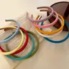 Fermagli per capelli Barrettes Vendita Summer Sweet Girl Simple Hoops Accessori Slim Sponge Candy Color Fascia per le donne AccessoriHair Tris22