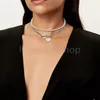 T Designer heart pendant tag pearl Necklace bracelet diamond stud earrings Women Luxury Brand Jewelry Classic Fashion 925 sterlling silver