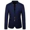 Herenpakken de 2023 formele casual heren modetrend metallic knop klein pak met verfraaide jas blazer mannen