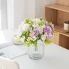 Flores decorativas Scrapbook Artificial Scrapbook Silk Hydrangea Rose Fake Daisy Christmas Wedding Party Bouquet Vases para decoração de quarto em casa