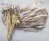 Drapeaux de bannière 30/20/10 pcs/lot Champagne jute dentelle mariage ruban baguettes bâton confettis flux avec de grosses cloches d'argent pour la fête de mariage 230217