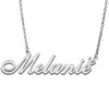 Collane con ciondolo Collana con nome Melanie Love Heart Collare personalizzato in acciaio inossidabile placcato oro per donne Ragazze Amici Compleanno Matrimonio