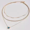 Colar de gargantilha colar requintado para mulheres Moda Multirow com shinestone gem pingente design mista link link halsketting feminino