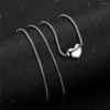 Pendant Necklaces Fashion Minimalist Smooth Tiny Heart Shaped Necklace Stainless Steel Cute Charm For Women Jewelry