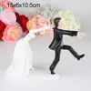 Other Event Party Supplies Bride and Groom Figurines Wedding Cake Toppers Synthetic Resin Dolls Valentine's Day Engagement Decor Anniversary Figurine Gift 230217