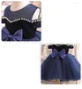 Robes fille bébé princesse perle Tutu robe épaules dénudées infantile enfant en bas âge enfant gaze Tulle robe fête robe de bal vêtements 1-12Y