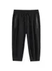 Men's Shorts Plus Size 8XL Big Summer Ice Silk Casual 3/4 Length Trousers Male Bermuda Board Quick Drying Beach Black Long ShortsM