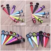 Plugs Tunnels Lot 100Pcs 7 Color Neon Cheat Ear Fake Taper Illusion 5Mm Body Jewelry Drop Delivery Dhgarden Dhlfe