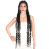 Perruques de Cheveux Humains Kalyss Synthétique Boîte Cornrow Tressé 35 "Full Lace Front Perruque Tressage Afro Tresse Perruque Avec Bébé Pour Les Femmes Noires 230217