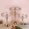 Andra evenemangsfestleveranser Guldkakestativ efterrättbord Stands Gold Pedestal Cake Stand Glass Cake Stands for Wedding Party Baby Shower Christmas 230217