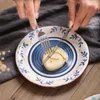 Miski ceramiczne obiad talerz zupa miska naczynia śniadaniowe do serwowania ręcznie malowana dekoracyjna zastawa stołowa kuchnia gospodarstwa domowego