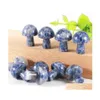 Stone 20mm Mini Mushroom Plant Staty Ornament Sodalite Carving Home Decoration Crystal Polering Dhseller2010 Drop Leverans smycken Dhhoy