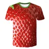 T-shirt da uomo 2023 Est Estate Frutta Uva Fragola Limone Stampa 3D T-Shirt da donna Casual Divertente T-Shi