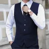 Mäns västar smala passformar mens kostym Vest Casual Suit Vest Man Black Formal Busins ​​Vest Ankomst Vester Male Waistcoat Gilet Homme Vest Male 230217