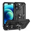 Custodie per cellulari con armatura di grado militare con cavalletto ad anello rotante in metallo 360 supporto per auto integrato per iPhone 15 14 13 12 11 xr 7 8 copertura protettiva antiurto in silicone