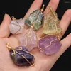 Pendant Necklaces Natural Stone Gem Irregular Quartz Crystal Citrine Handmade Craft DIY Necklace Jewelry Accessories Gift Making For Woman