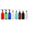 Opslagflessen 200 ml x 30 gouden aluminium kraagpomp Plastic shampoo douchegelcontainer met witte 200cc capaciteit