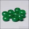 Charms 8x14mm 5 mm Big Hole Naturalne okrągłe Jade Stone Crystal Dystans Pereads Charm wisiorek do robienia biżuterii