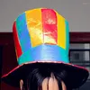 Berets wzcx Stripe Splicing Clown Hat Party Festival Personality Top Unisexe Funny Magic Cap