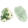 Jewelry Pouches TUMBEELLUW 1Pc Green Fluorite Crystal Cluster Reiki Infused Mineral Specimen Rough Healing Irregular Stone Decoration