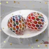 CAR DVR DECOMPRESSION Toy 50cm Colorf Mesh Squishy Grape Ball Fidget Anti Venting Balls Squeeze Toys Axiety Reliever Drop Delive6416642