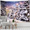 Tapisseries Dessin animé Arbre de Noël Tapisserie Tenture Murale Nouvel An Petit Cadeau Sorcellerie Style Bohème Psychédélique Chambre Décor À La Maison