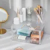 Armazenamento de cozinha Prateleiras de banheiro maquiagem de maquiagem casa prateleira dupla simplicidade de plástico combinável combinável transparente