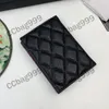 14x10CM Portefeuille en cuir de caviar d'agneau noir Matériel or et argent Mini sacs à main Designer classique Pochettes Luxurys Purse Car253L