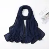 Etnische kleding Goede stikbare vrouwen zware chiffon hijabs mode trendy sjaals gewone bubble sjaal