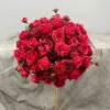 Não stand) decoração por atacado Fancy Red Flower Ball para Decoração de Casamento Artificial Flower Ball Table Central Piece IMAKE597