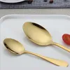 Gold Silver Stainless Steel Flatware Set Food Grade Silverware Cotest Set -redskap Inkludera knivgaffel Tesked BB0218