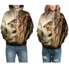 Hommes Hoodies MISSKY 2023 Lovers Halloween 3D Lion Imprimé À Capuche Cool Animal À Capuche Swearshirt Hommes Pull