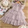 Auto DVR Girl's Jurken Girls Princess Mesh Layers Cake For Kids Pargin Elegant Party Tutu Prom Drop Delivery Baby Maternity Clothing DHN6Q