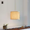 Pendelleuchten Bambus Wicker Rattan Shade Light Fixture Asiatische japanische einfache hängende Deckenlampe für Tee-Arbeitszimmer E27 Edison-Birne