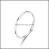 Bagues de bande Simple 1mm mince en acier inoxydable Couple anneau pour femmes hommes mode classique amant doigt bijoux cadeaux d'anniversaire Drop Delive Dhep9