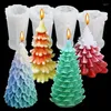 크리스마스 장식 대형 3D 나무 촛불 실리콘 몰드 DIY 석고 비누 수지 아이스 베이킹 소나무 가정 장식 축제 선물