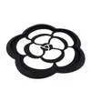 CAR DVR maty przeciwpoślizgowe przeciwpoślizgowe bachiety pad ślizgowy czarno-biała mata dekoracji kwiatów Camellia PVC Wysoka temperatura Odporna na okrągła DHMPY