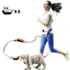 Dog Collars Dogs Leash Running Jogging Padded Waist Belt Reflective Strip Elastic Harness Collar Lead Walking Training